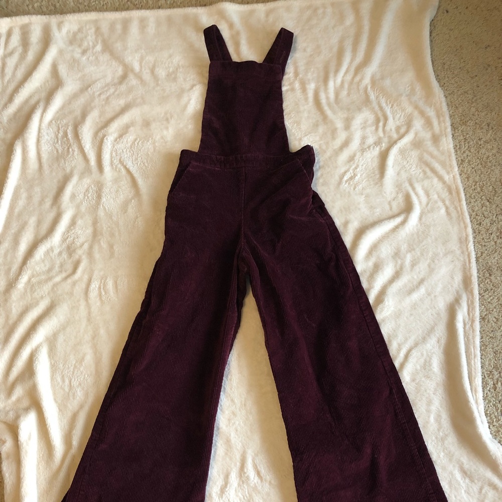 Flare leg corduroy overalls